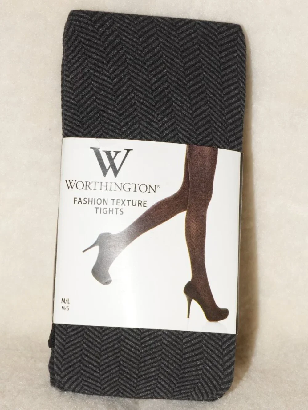 NWT 5' 2”- 6' 120-175lb Medium/Large Fashion Texture Tights Black Dark Gray